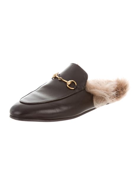 gucci princetown gg supreme mule|Gucci princetown mule with fur.